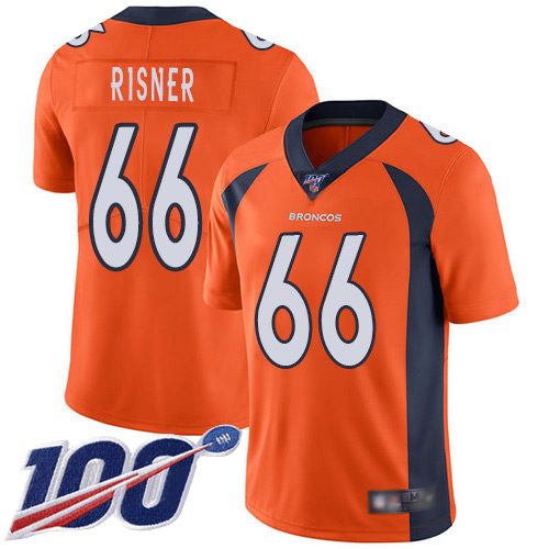 Men Denver Broncos #66 Dalton Risner Orange Team Color Vapor Untouchable Limited Player 100th Season Football NFL Jersey->denver broncos->NFL Jersey